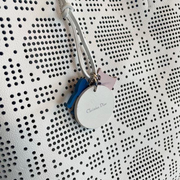 Dior Tote Bag Dioriviera White Leather with Laser Cut Detail - Picture 7 of 13